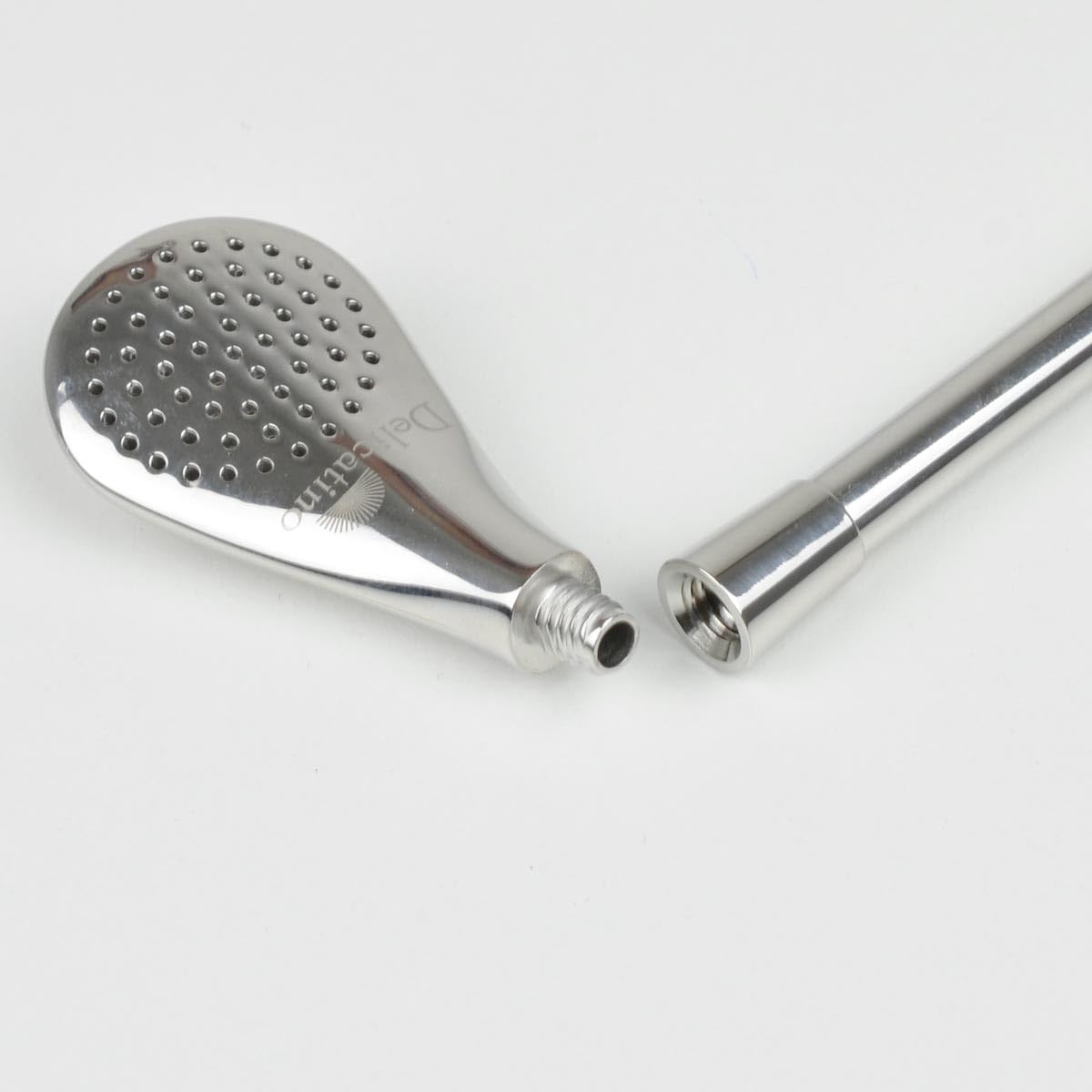 Bombilla Premium de Acero Inoxidable - Accesorio para Mate de 19 cm con Filtro y Acabado Pulido de Alto Brillo - Incluye Cepillo de Limpieza