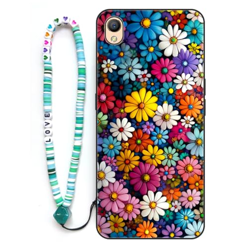 Sinyunron Custodia Compatibile con OPPO A37 Cover Antiurto e Anti-Graffio, Posteriore Con Stampa Estetica Motivo+1×Braccialetto Colorato,Daisy-02