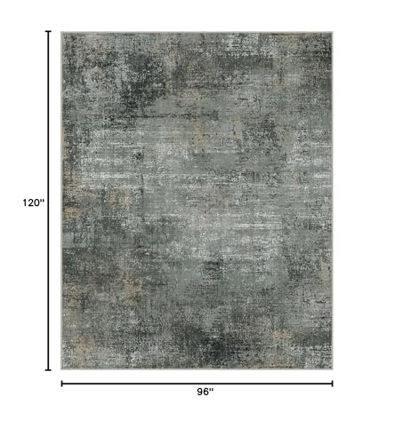 Area Rugs 8x10 Machine Washable Rug for Bedroom Living Room Dining Room, Large Modern Abstract Soft Rugs, Indoor Low Pile Carpet with Non Slip Rubber Backing, Abstract Deep Gray