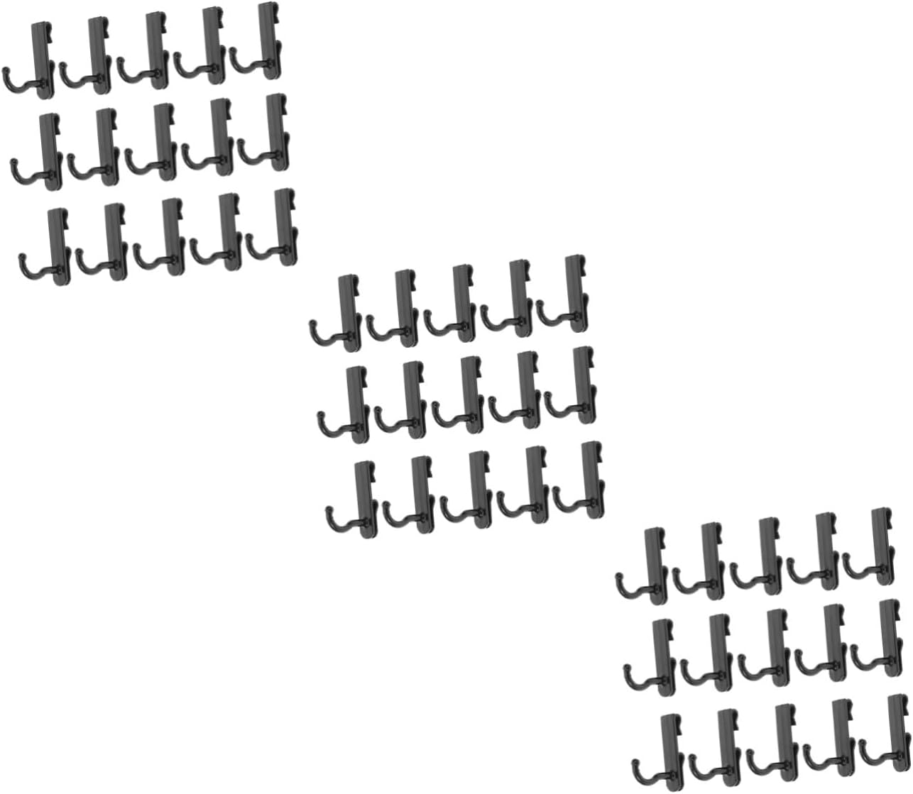 jojofuny 3sets Heavy Duty Adhesive Hooks Grid Wall Hanging Hooks for Cubicle Picture Rail Garland Display for Hanging 24pcs*3