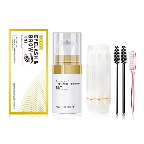Kit profesional de tinte de cejas, kit de color de cejas mejorado para coloración instantánea marrón natural, resultados rápidos y rápidos (negro