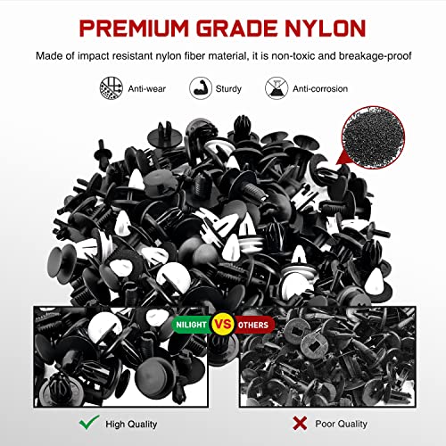 Image of Nilight 120PCS Car Retainer Clips Fastener Remover 5mm 6mm 7mm 9mm 10mm Expansion Screws Replacement Kit Bumper Push Rivet Clips for GM BMW Honda Mercedes-Benz, 2 Years Warranty