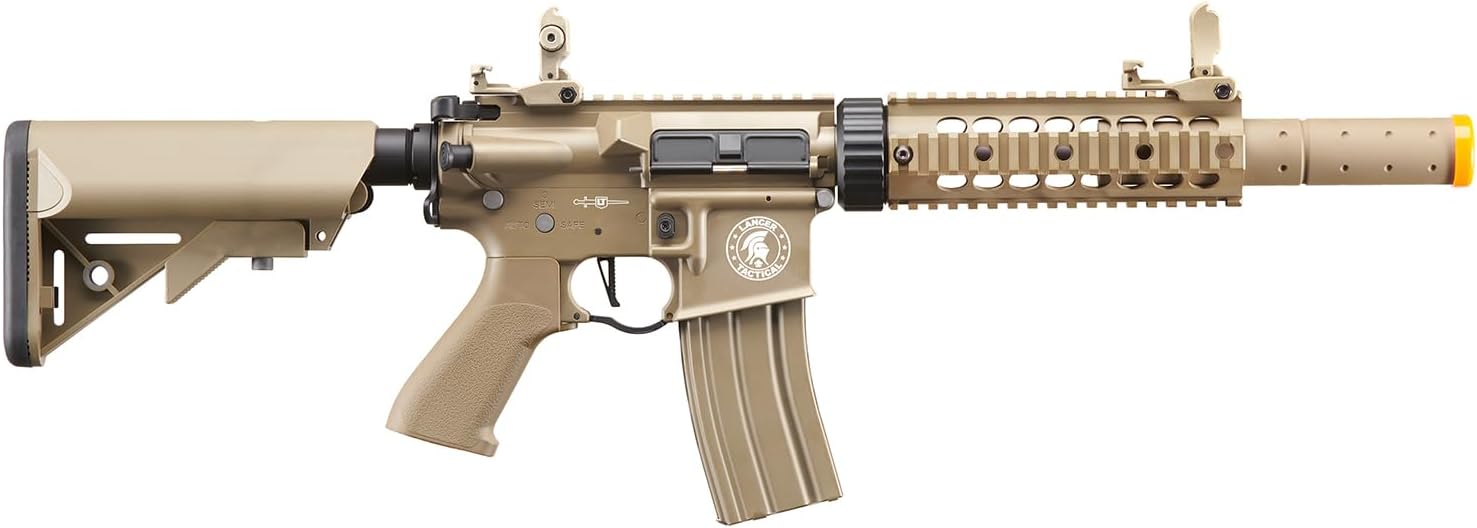 Lancer Tactical Gen 2 Proline Combo Full Steel Airsoft AEG Rifle Gun SD M4 GEN 2 Fast Trigger & Mosfet (Battery & Charger Included)