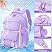 Fimibuke Backpacks for Girls, 3 PCS Waterproof School Backpack with Lunch Box & Pencil Pouch for Kids Teen Girl, Cute Bookbag School Bag for Elementary Middle High School Student Ages 6+(Black)