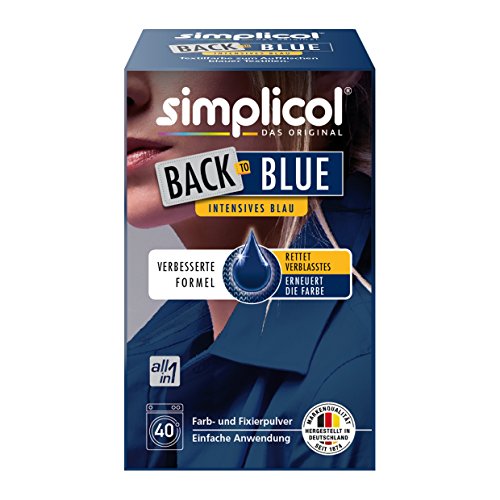 Simplicol Back-to-Blue: Kit Tout-en-1, Raviveur de Couleur spéciale Textile Bleu, Fixateur et Teinture, 400g