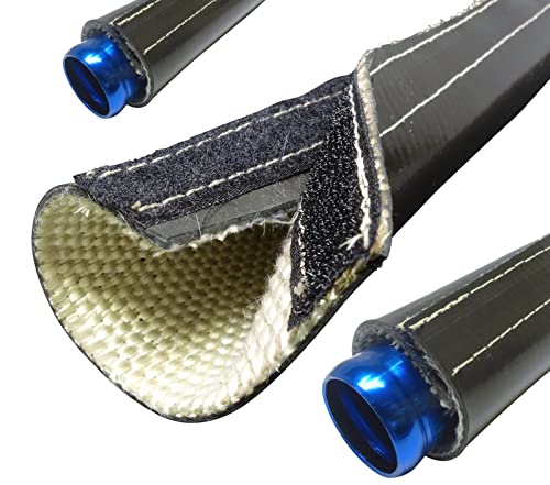 2m Silikon-Titan Hitzeschutzschlauch ID-Ø 20mm Klettverschluss schwarz | VIELE LÄNGEN & GRÖSSEN 10-105mm | Schutzschlauch Silikonschlauch Kabelschutz Isolierschlauch Kälteschutzschlauch|Premium