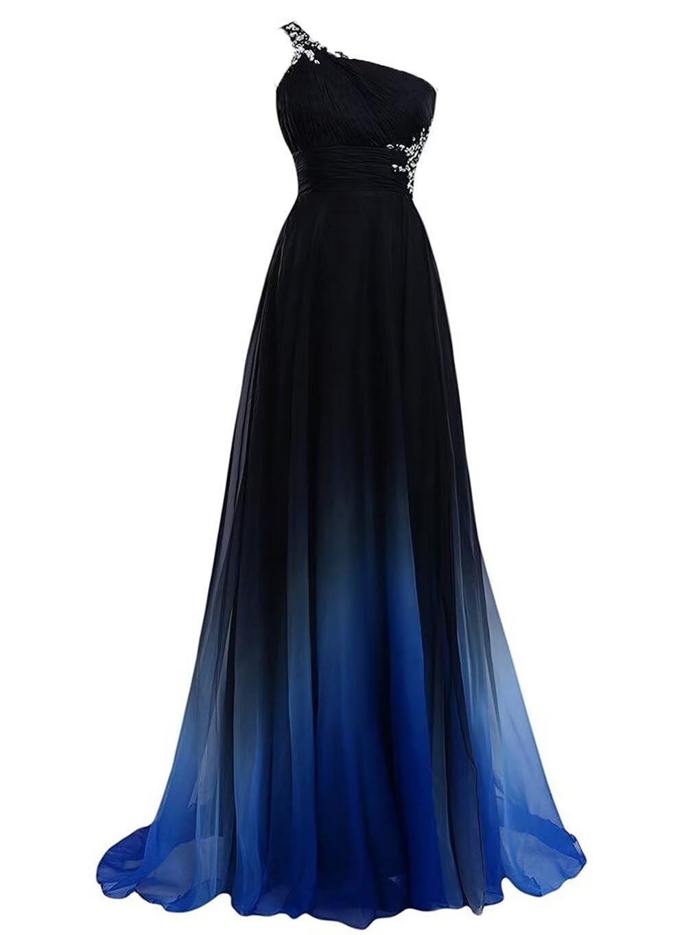LEJY Women's One Shoulder Ombre Evening Prom Dresses Long Chiffon  Bridesmaid Dress Formal Wedding Party Gowns, Black Blue, 2 : Amazon.ca:  Clothing, Shoes \u0026 Accessories