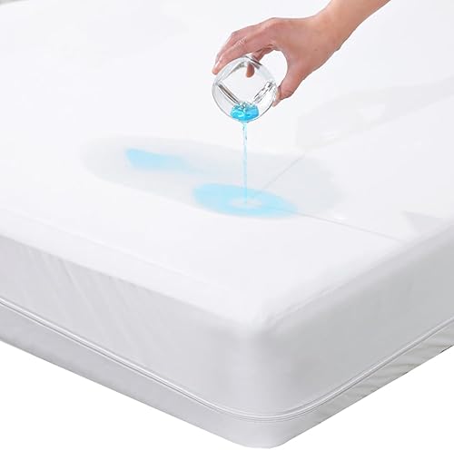 Ascend - Protector de colchón con cremallera de seis caras, tamaño Queen, funda de cama impermeable de alta calidad con altura ajustable elástica,