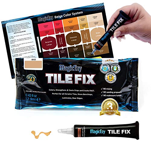 MagicEzy Tile Fix - Remplissages et Couleurs Fissures Fines en Quelques Secondes (Beige)