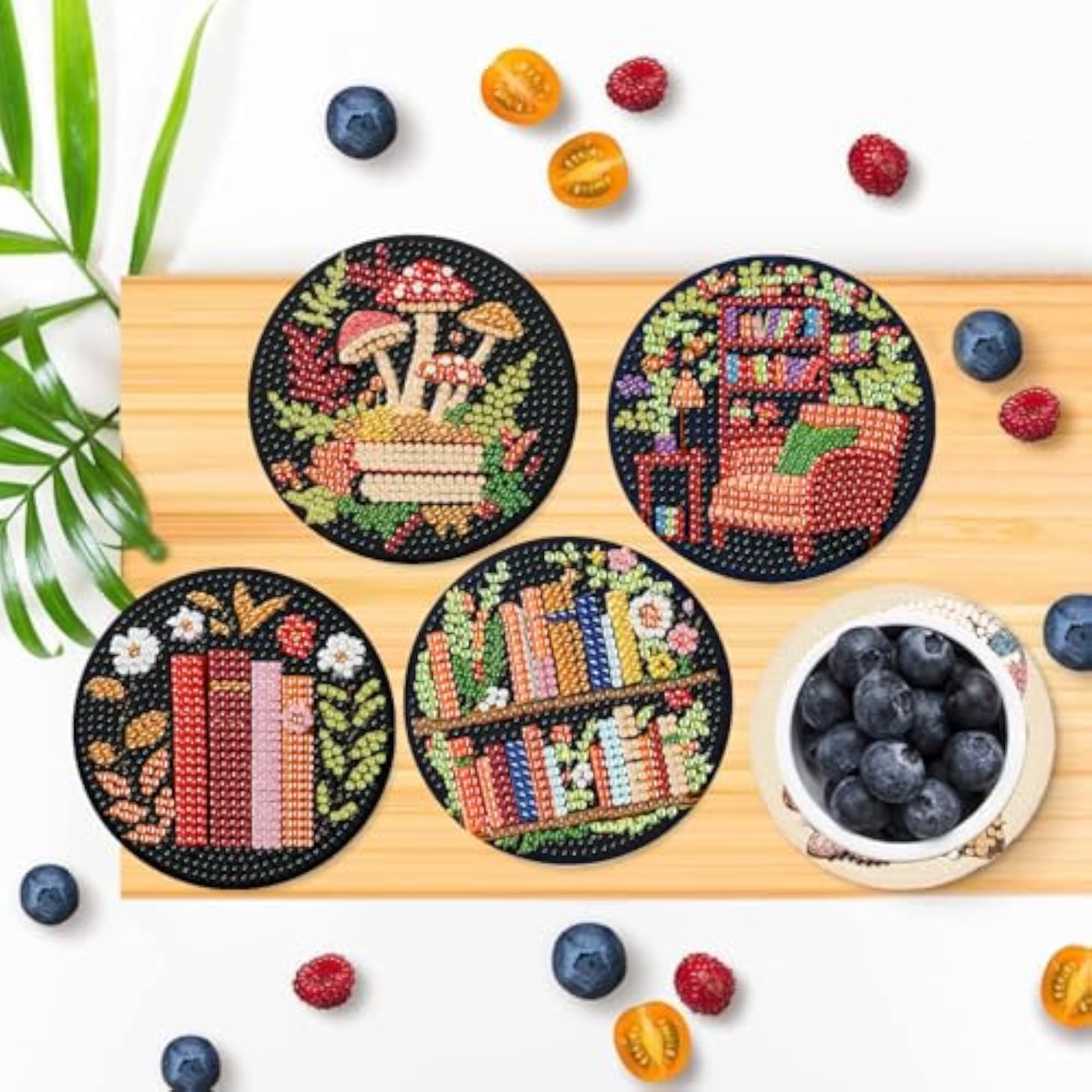 8 Pieces Diamond Shape Coasters for DIY Art Projects