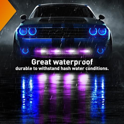 Image of Nilight 6LED Emergency Strobe Lights 4PCS Ultra Slim Surface Mount Hazard Caution Light bar 12-24V Sync Feature Warning Flashing Light kit for Truck Car Vehicle ATV SUV UTV Purple and White
