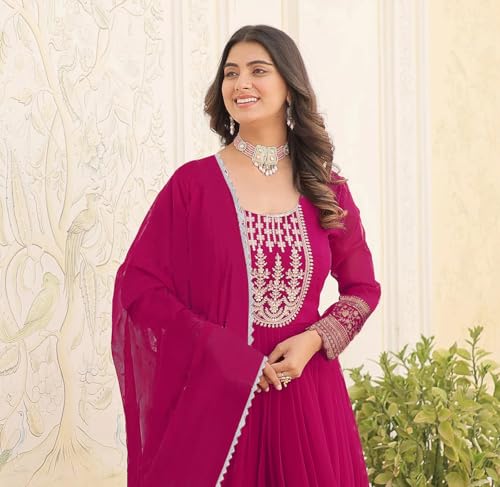 Image of KEDARFAB womens Anarkali Kurta With Dupatta Set