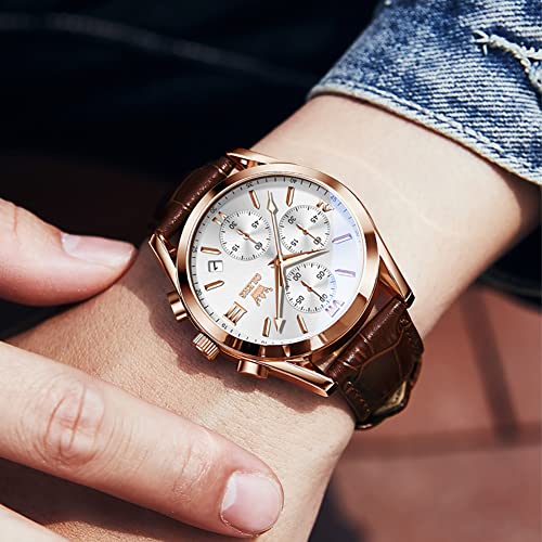 Image of OLEVS Mens Watches Stylish Chronograph Waterproof Luminous Silicon Strap Multifunction Watches for Men Business Men Wrist Watch