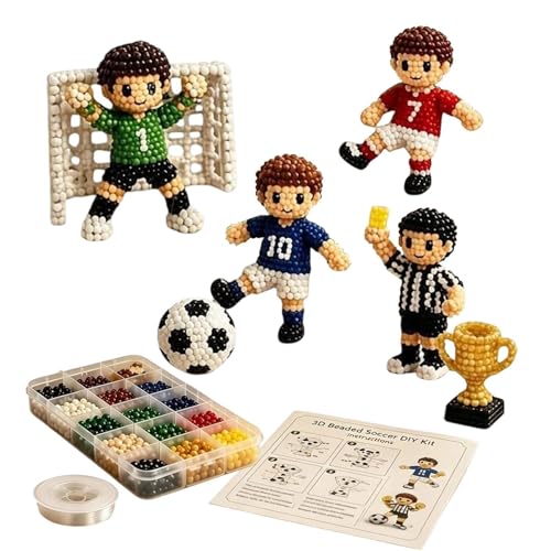 Figurine 3D Football DIY perles colorées loisir créatif enfant adulte débutant
