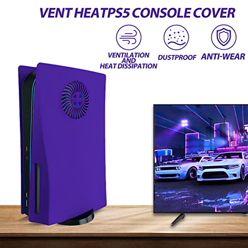 Image of Face Plate Cover Shell with Cooling Vents for PS5 Disc Edition Console FacePlate, Accessories Compatible with PlayStation 5 Protective Replacement Panels (Galactic Purple)