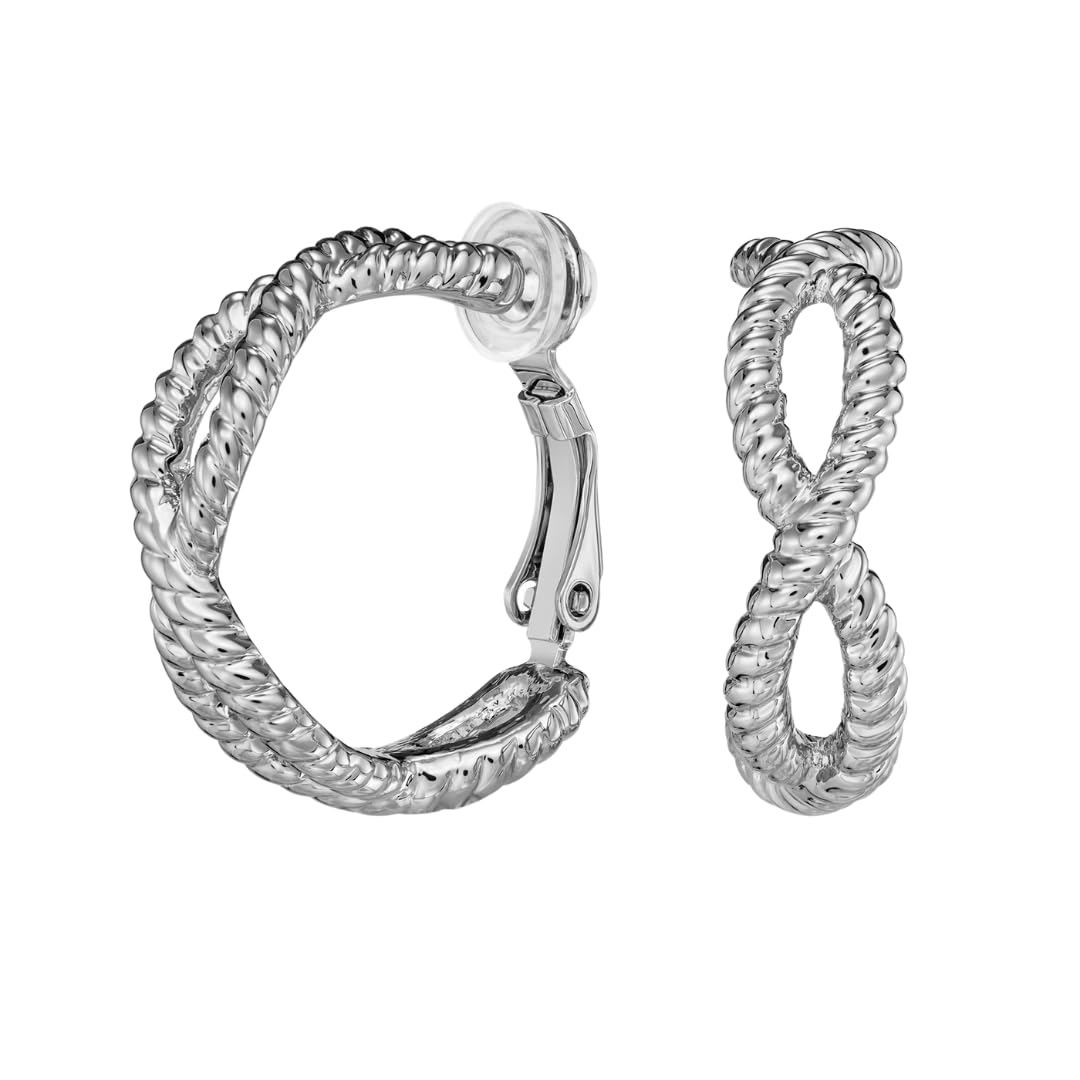 Traveller Ohrclip Creolen - Damen - Silberfarben - 24 x 8 mm - Platiniert - 157733
