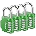 Puroma 4 Pack Combination Lock 4 Digit Outdoor Waterproof Padlock for School Gym Locker, Sports Locker, Fence, Toolbox, Gate, Case, Hasp Storage (Green)