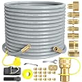 48FT 1/2" ID Natural Gas Hose with Quick Connect Fitting for BBQ, Grill, Pizza Oven, Patio Heater. for Weber, Char-Broil, Pizza Oven, Patio Heater,NG Grill and Natural Gas Conversion Kit