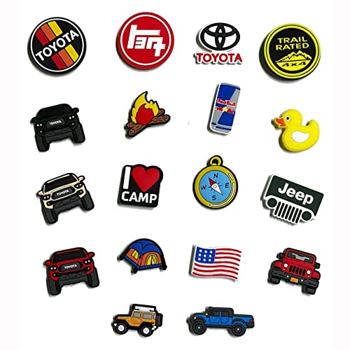 CH4X4 Off Road & Camping Combo 4x4 (18 piezas) Diferentes dijes de zapatos para zuecos sandalias decoración para mujeres y hombres, dijes de PVC decoración para pulseras para entusiastas de
