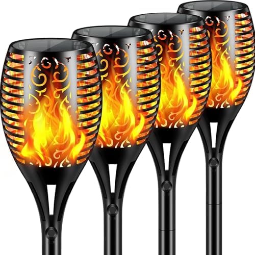 Solar Lights Outdoor 99 LED Higher & Larger Flickering Flame Solar Torch Lights 43