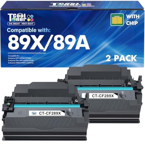 Image of 89X 89A Black Toner Cartridge 2 Pack Compatible Replacement for HP 89A CF289A 89X CF289X (with Chip) for LaserJet Enterprise M507 M507n M507dn M507x MFP M528dn M528f M528c M528z M528 Series Printer