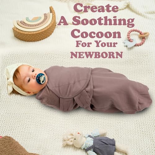 Image of Swaddle Blankets for Preemie, Infant Adjustable Wrap, Aqua /Grey