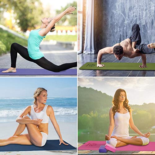KOFFOTA Yoga Mat Non Slip TPE Yoga Mats, 1/4 inch Eco Friendly Fitness Exercise Mats for Yoga, Workout Mats with Carry Strap and Bag, Pilates and Floor Exercises Lavender - Thumbnail 6