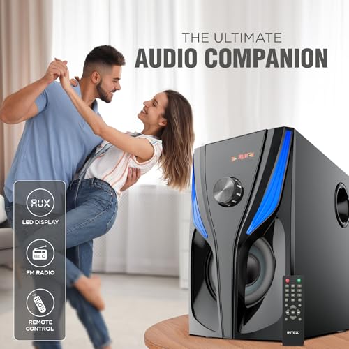 Image of Intex ROAR-800 Auxiliary, Bluetooth Deep Bass Home Theater with Subwoofer 5.1 Channel with 80W Premium Signature Sound, Multiple Connectivity Modes, Master Remote and Sleek Finish (Black)