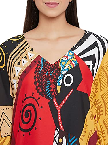 Image of Oussum Plus Size Kaftan Dresses for Women, Polyester Summer Caftan Cover Up Maxi Beach Dress, 1X-3X