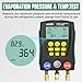 BELEY Digital Manifold HVAC Gauge Set,93 Refrigerants Dual Pressure&Temp Test with Temperature Clips and Hoses Vacuum AC Gauges for R1234YF R134A R404A R410A R32 R744（CO₂）