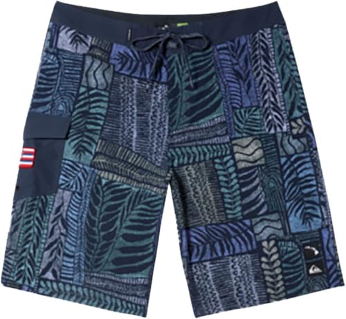 Quiksilver - Mens Surfsilk Hawaii Tropics 21 Boardshort, Color Surf Days/Dark Navy, Size: 38