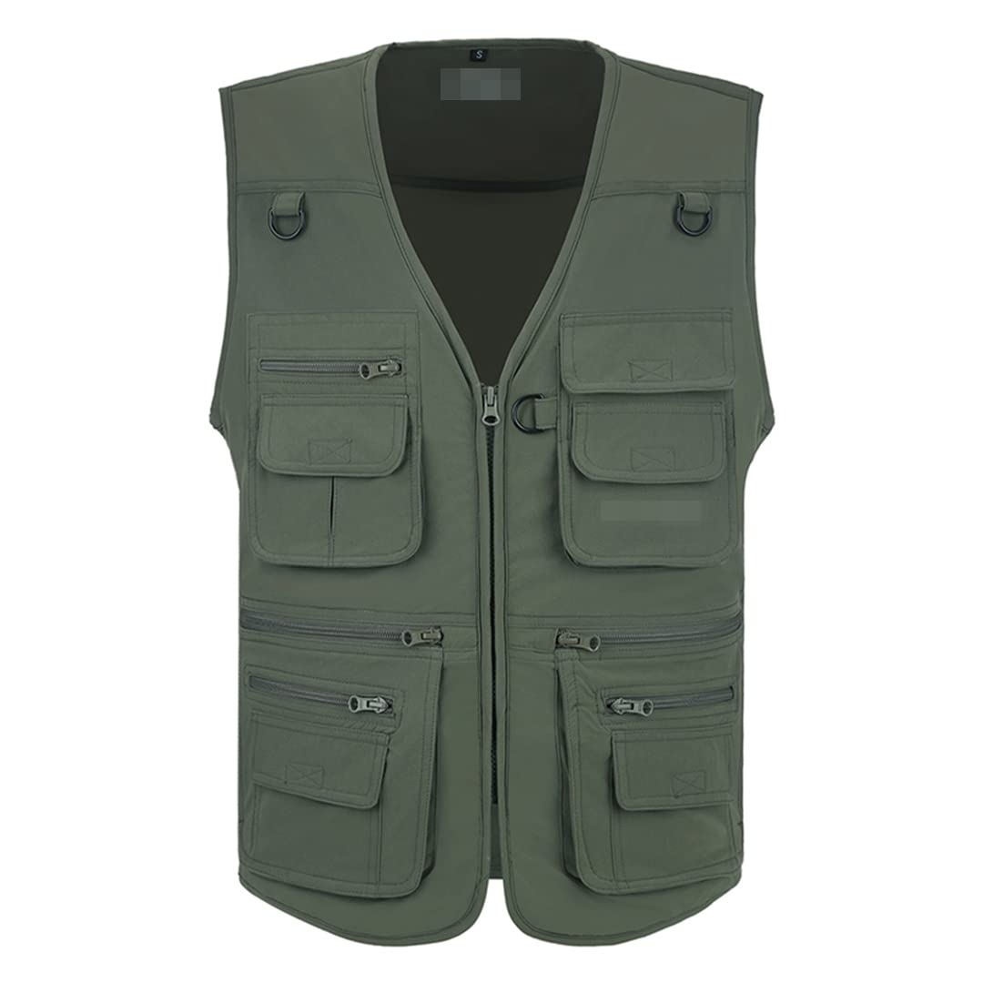 Chaleco de pesca de gran tamaño para hombre, sin mangas, chaleco negro para trabajo al aire libre