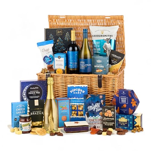 Thornton & France Christmas Eve Luxury Hamper | Gourmet Premium Prosecco, Red Wine & White Wine Hamper | Christmas Hamper Including Festive Treats