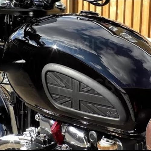 Image of KIMISS Motorcycle Tank Knee Pad, Fuel Tank Sticker Pad Protector Rubber Replacement for T100 T120 /Speed ​​Twin /Street Scrambler(black)
