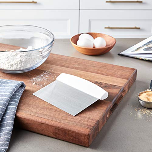 Image of Mercer Culinary Millennia Bench Scraper, 5 7 /8 Inch x 3 1 /2 Inch Blade, White Handle