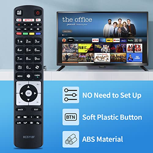 TCNOUMT Replacement for RC5118F Hitachi Remote Control fit for Hitachi Smart LCD LED TV Sub Polaroid Finlux Televison 24HB11J65U 32HB16J61U 32HB16J61UA 32HB16J61UB 32HB16T61U - Image 3