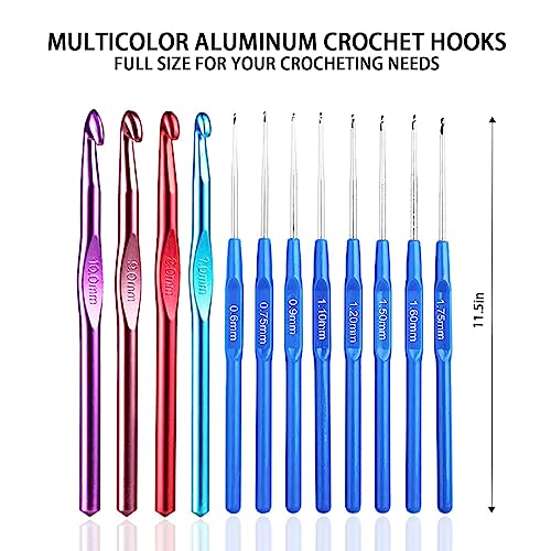 JOZEA Crochet Kits - Ergonomic Handles Crochet Hooks Set in Various Sizes, Accessories Kit with Portable Organizer Bag, Light Green - Image 3