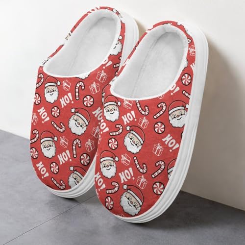 Christmas Memory Foam Home Slippers Unisex-Adult Fuzzy Flat Slides4