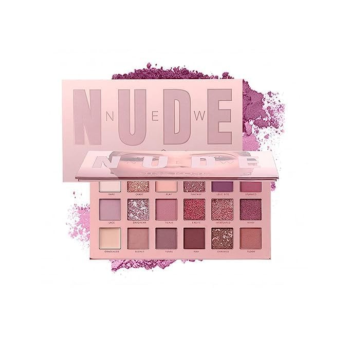 18 Color Eyeshadow Palette with Mirror Matte Glitter Shimmer Blending Natural Nudes Velvet (Multi)