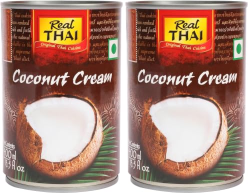 Image of Real THAI Original Thai Cuisine Coconut Cream, 13.53 fl oz / 400 ml (Pack of 2)