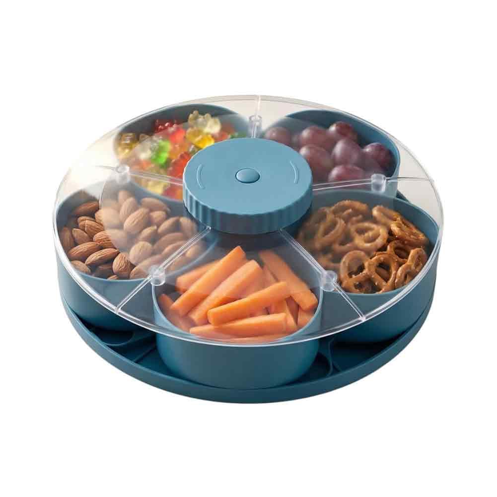 UDSKNV[KSL Serving Tray Rotating Design-Divided Structure for Snacks, Dips& Party Appetizers-Veggie Fruit Display Tray