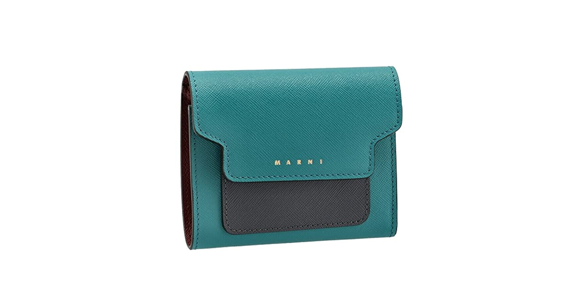 【美品】MARNI 三つ折り財布 サフィアーノ ブラック サフィアーノレザー製三つ折りウォレット | Marni