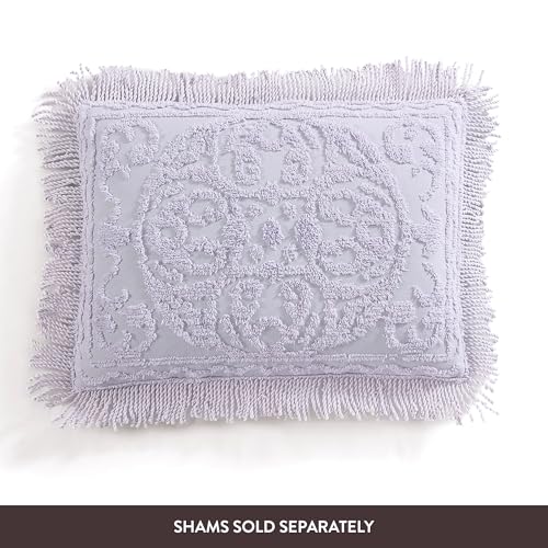 Image of Beatrice Home Fashions Medallion Queen Cotton Chenille Bedspread, Lavender