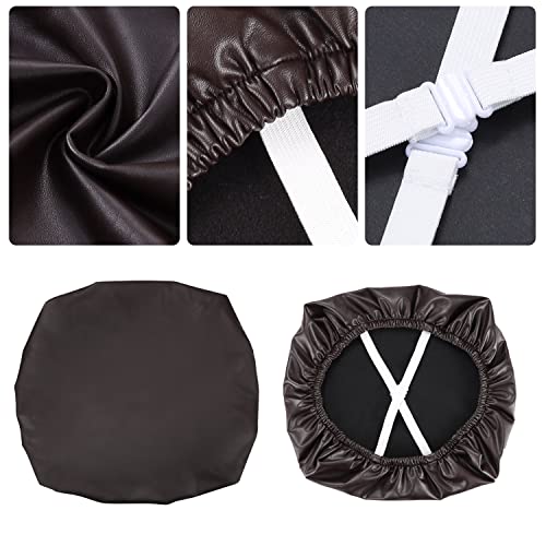 Image of YISUN Chair Seat Covers Set of 6, Pu Leather Waterproof Dining Room Chair Covers, Stretch Chair Cover for Dining Room Chair Protector Slipcover for Kitchen, Hotel (Pu Coffee, 6)