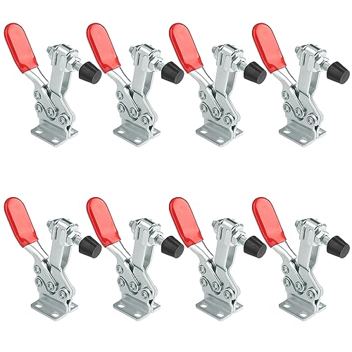 8 Packs GH-225D 500lbs Holding Capacity Toggle Clamps, Quick-Release Horizontal Clamp, 225D Horizontal Toggle Clamps For Woodworking, Welding, Drill Press, Mechanic,by GENHAKON