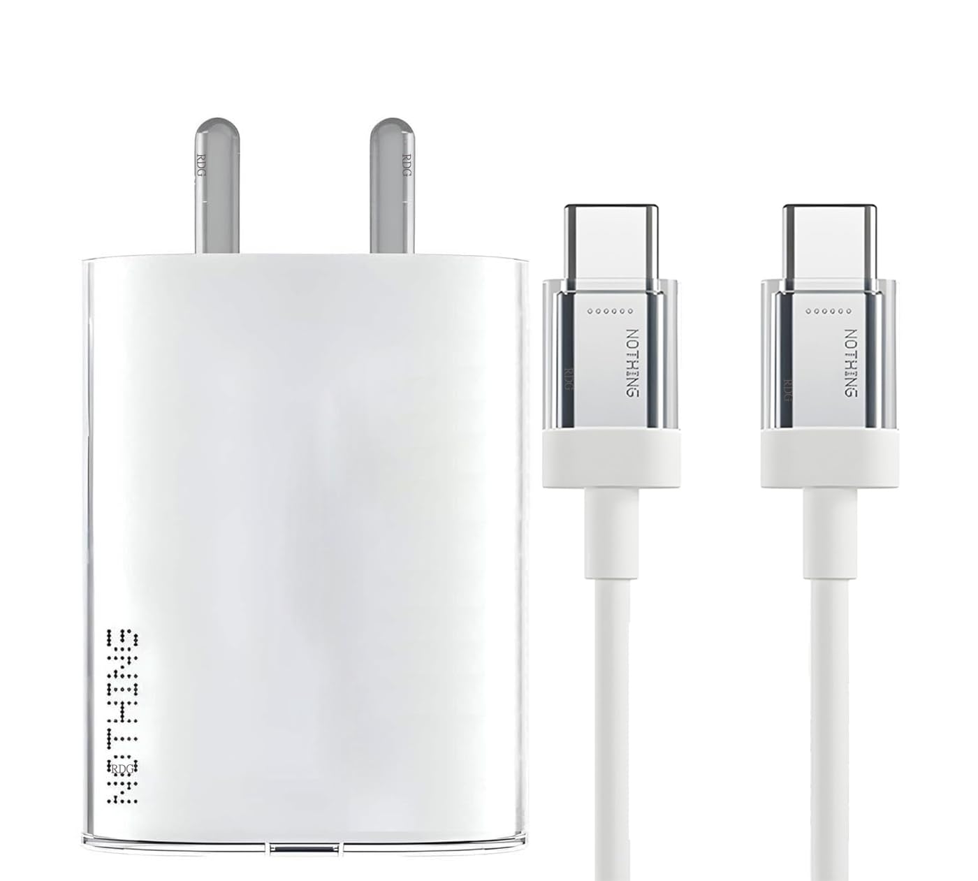 Nothing 45W PPS Type C Charger with 3.3 Ft USB C to USB C Charging Cable Compatible with Nothing Phone 2a/ 2/1/Buds/Ear Stick/Laptop - White [Adapter with c to c Cable] (B0D8WGY2KR) Amazon Price History, Amazon Price Tracker