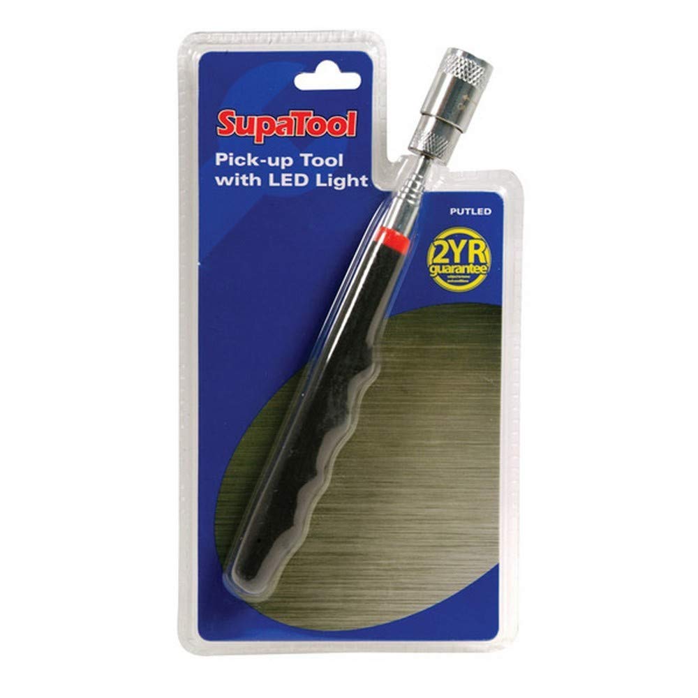 SupaTool Telescopic Magnetic Pick Up Grabber LED Work Light Extendable 32""
