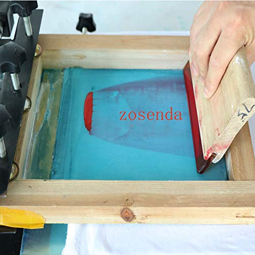 Screen Printing Squeegee, zosenda 2 Pcs 75 Durometer Wood Ink Scraper Silk Stencil Squeegee for Screen Printing (9.8 in & 3.9 in)