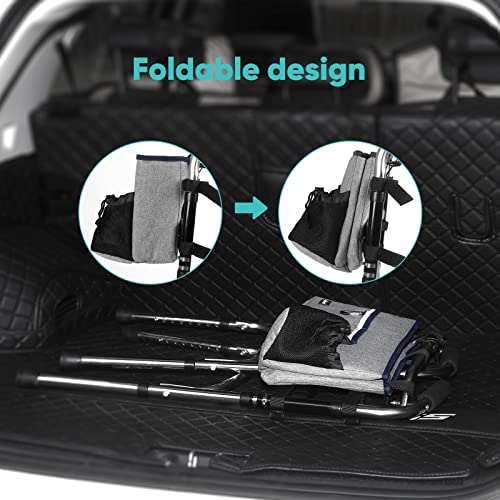 Joiish Stay Upright Walker Basket With Cup Holder, Folding Walker Accessories Bag For Senior, Large Storage & Easy To Use #TOP4