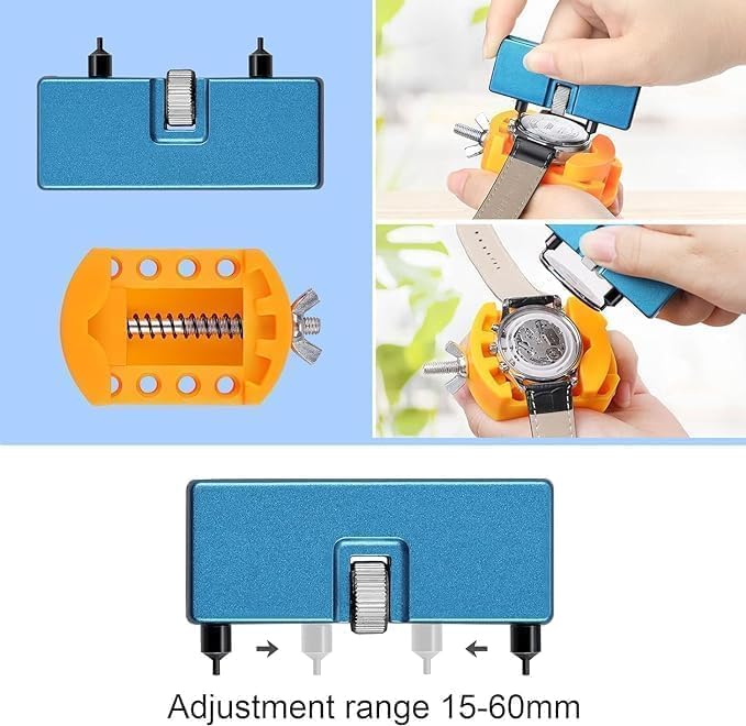 Image of 28 in 1 Watch Repair Kit Battery Replacement Strap Adjustment Resizing Watch Link Pin Remover Watch Opening Professional Spring Bar Tool Set, Watch Band Link Pin Tool Set with Carrying Case(28 IN 1)